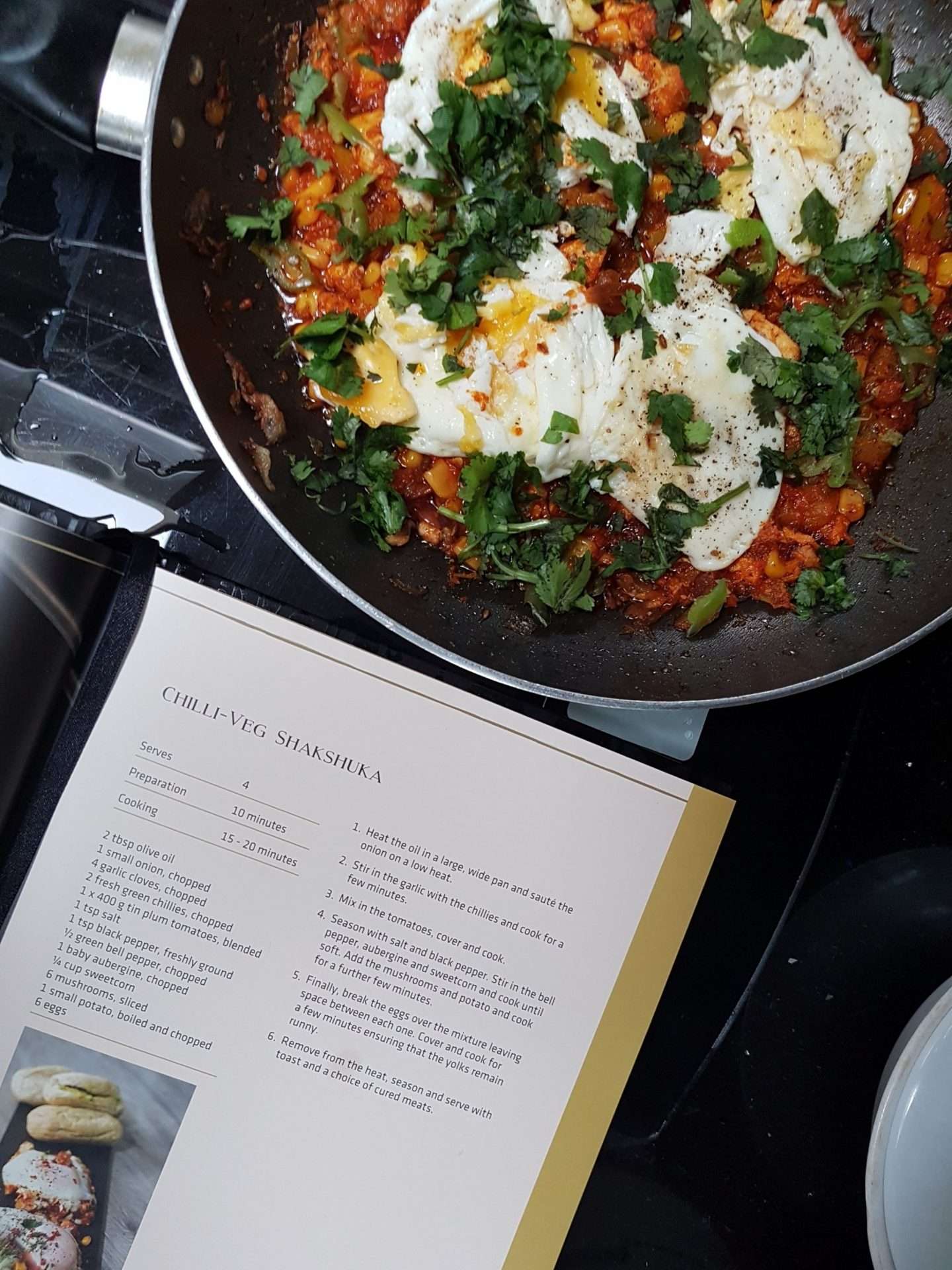 The recipe book used for our Shakshuka