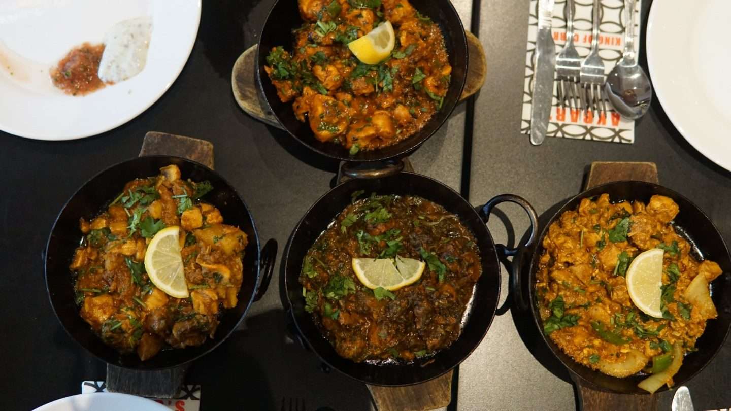 All four dishes on the table