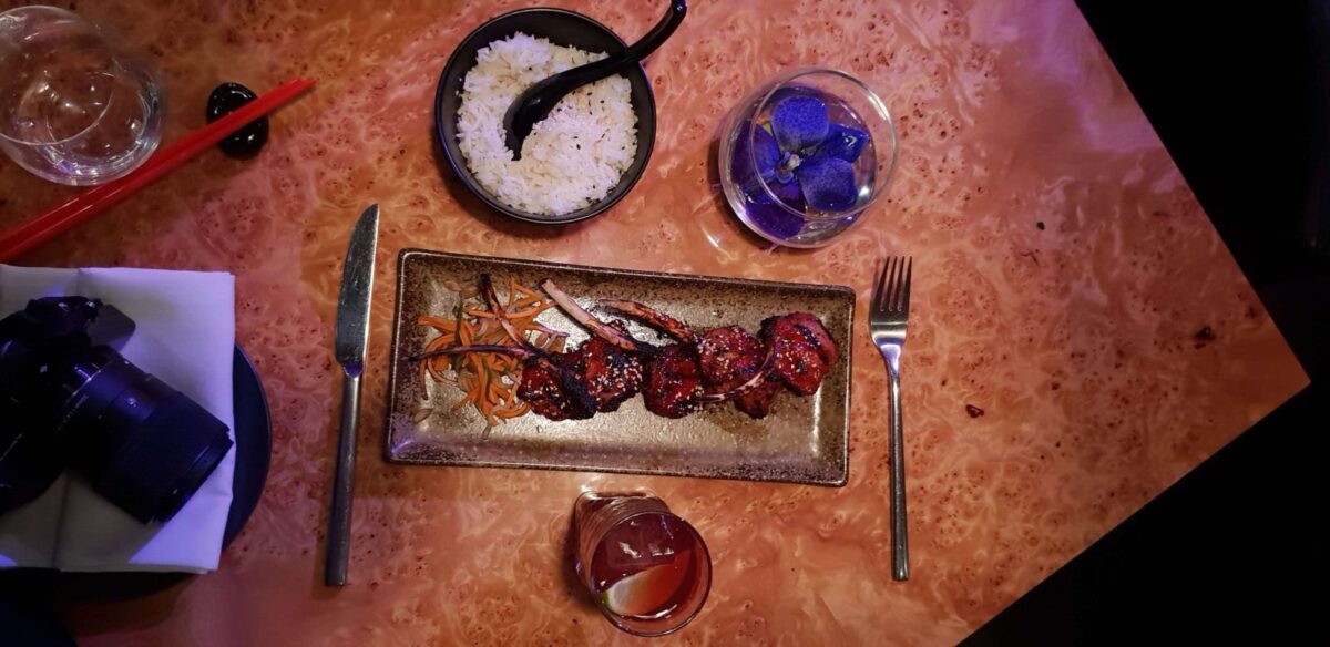A flat Lay of Hot Pepper Lamb Chops