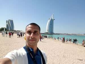 Adil Musa enjoying the Burj Al Arab view