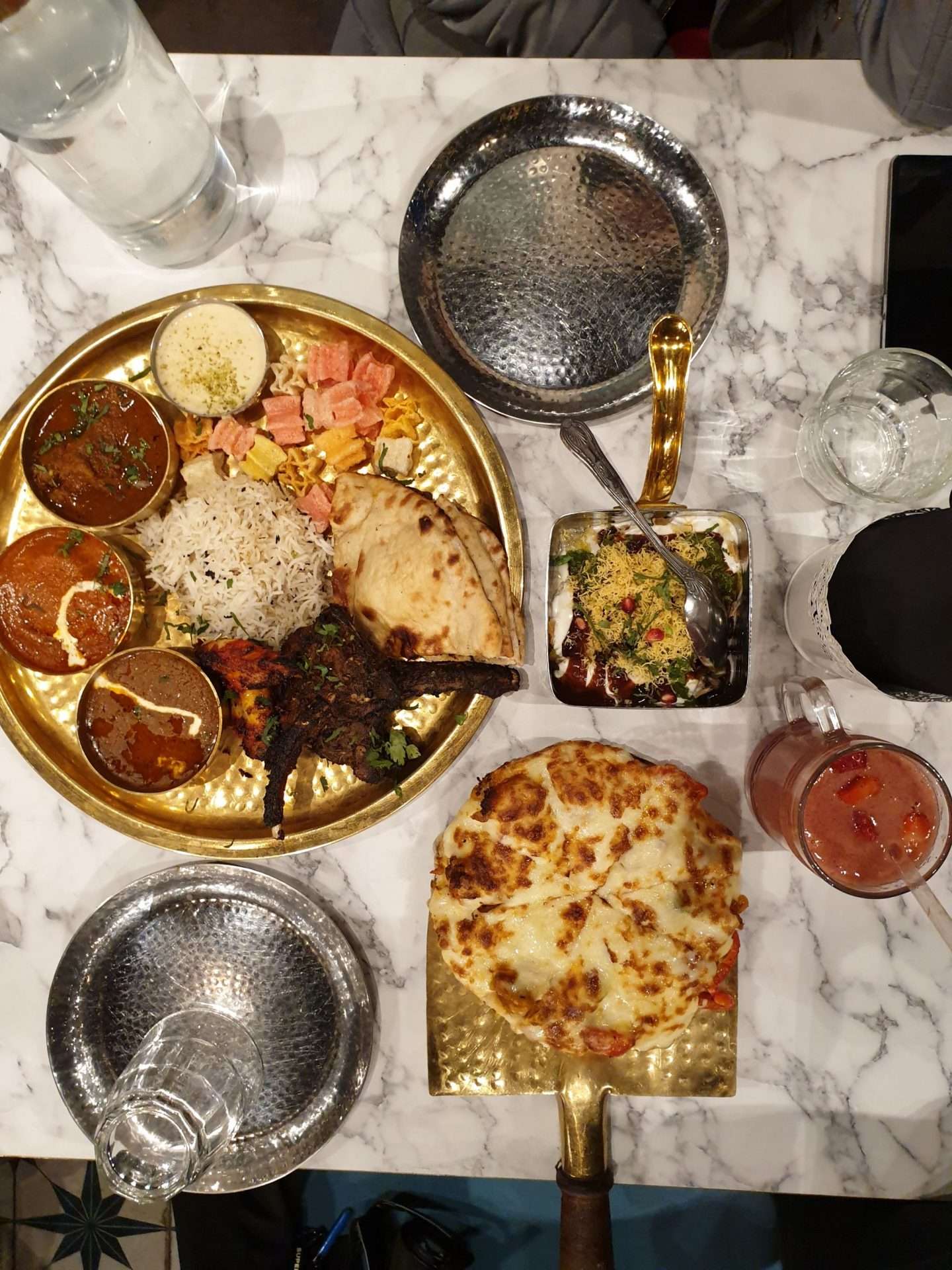 Flatlay of whole meal at Love Saffron Street