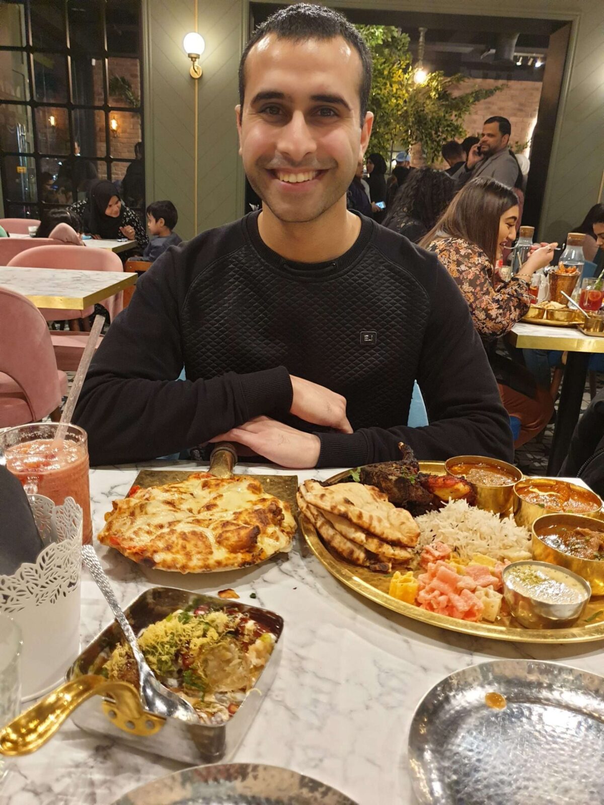 Adil Musa enjoying his meal at Saffron Street