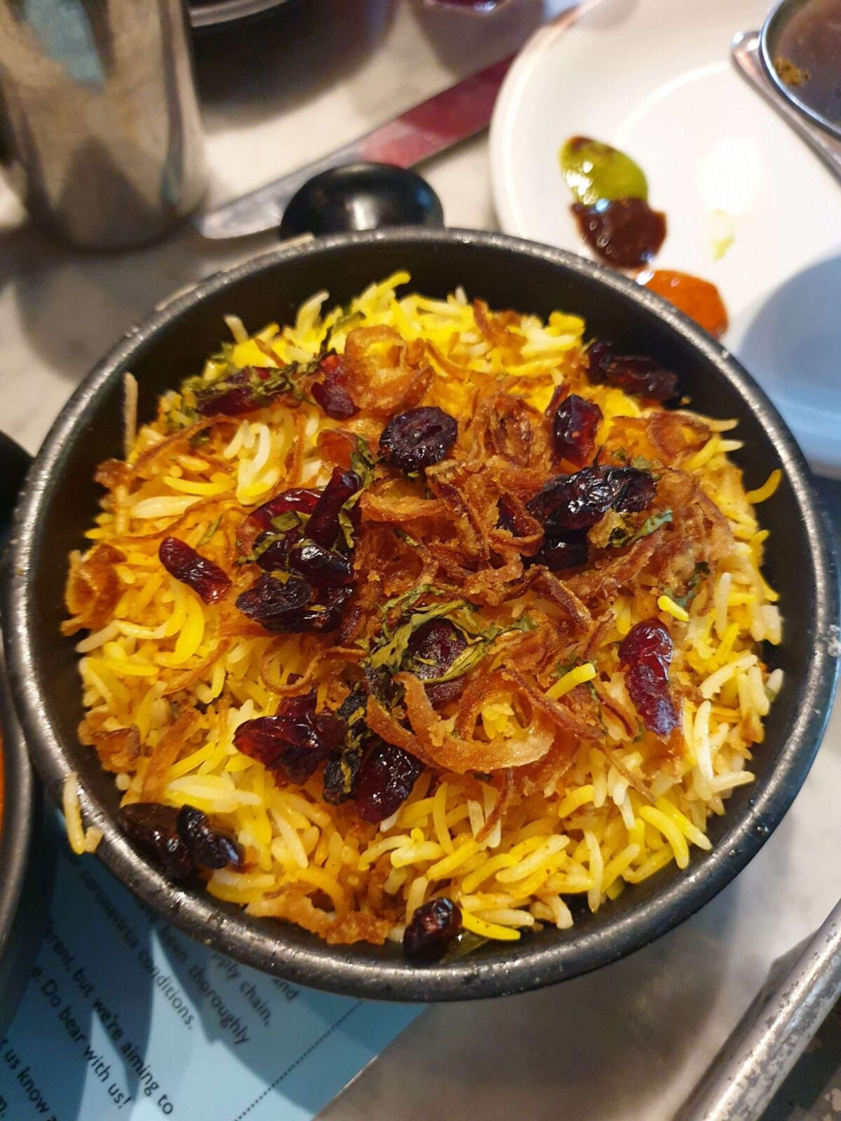 Chicken Berry Biryani at Dishoom