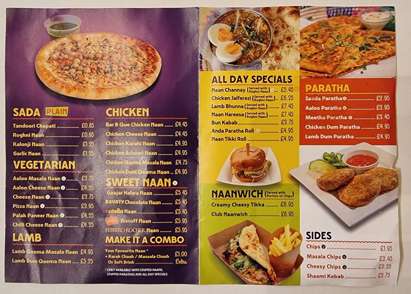 Naan Staap Menu