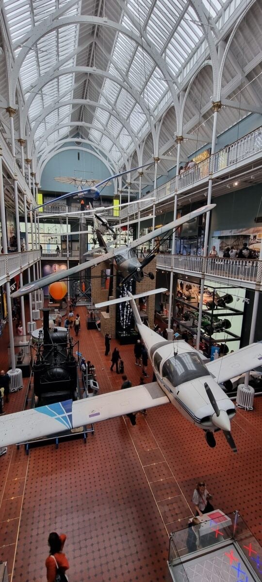 Planes inside National Museum of Scotland