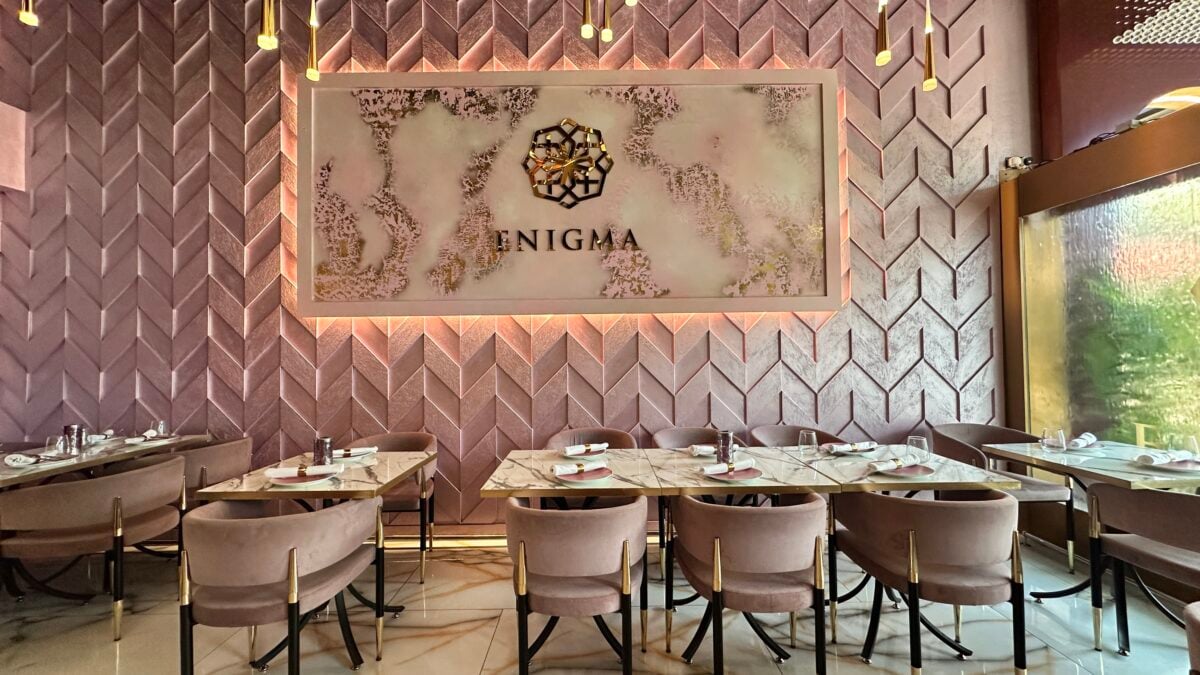 Bright Pink room at Enigma Restaurant