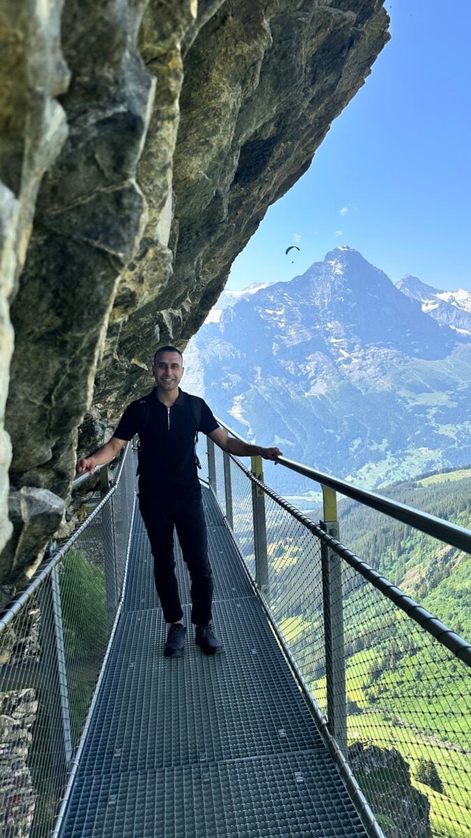Adil Musa at Grindelwald First Cliff Walk, Switzerland