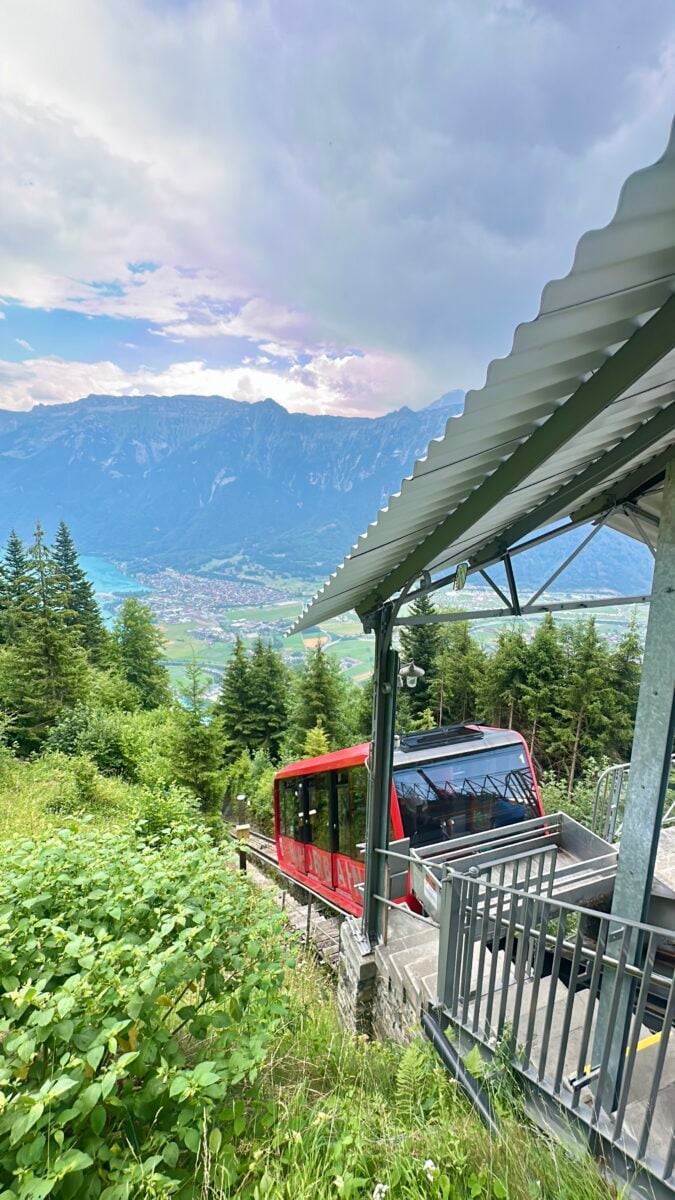 Funicular heading down towards Interlaken