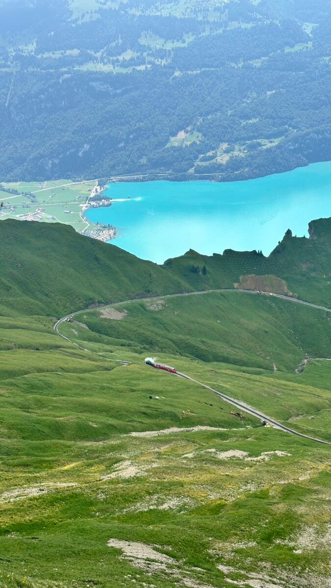 Brienz Rothorn steam train heading away down the mountain