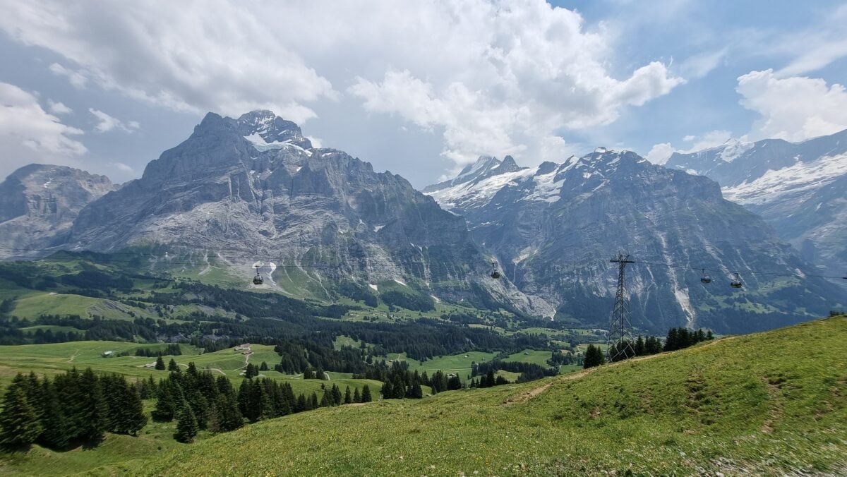 Panoramic Alpine mountain views at Grindelwald First